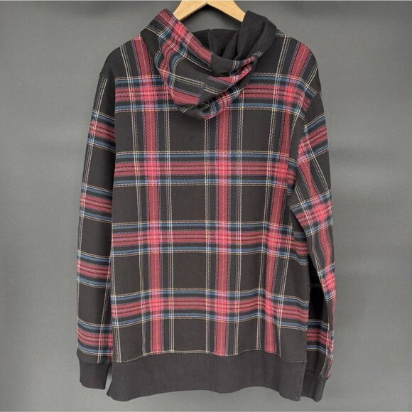 NWT Levi's Men's Logo Plaid Hoodie Sweatshirt Size L Red & Black Casual - Picture 3 of 9